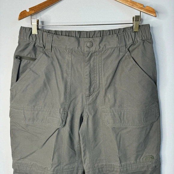 The North Face Men’s Cotton Convertible Cargo Zip-off Pants‎ Shorts Green Sz M - Picture 3 of 12